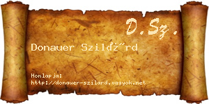 Donauer Szilárd névjegykártya